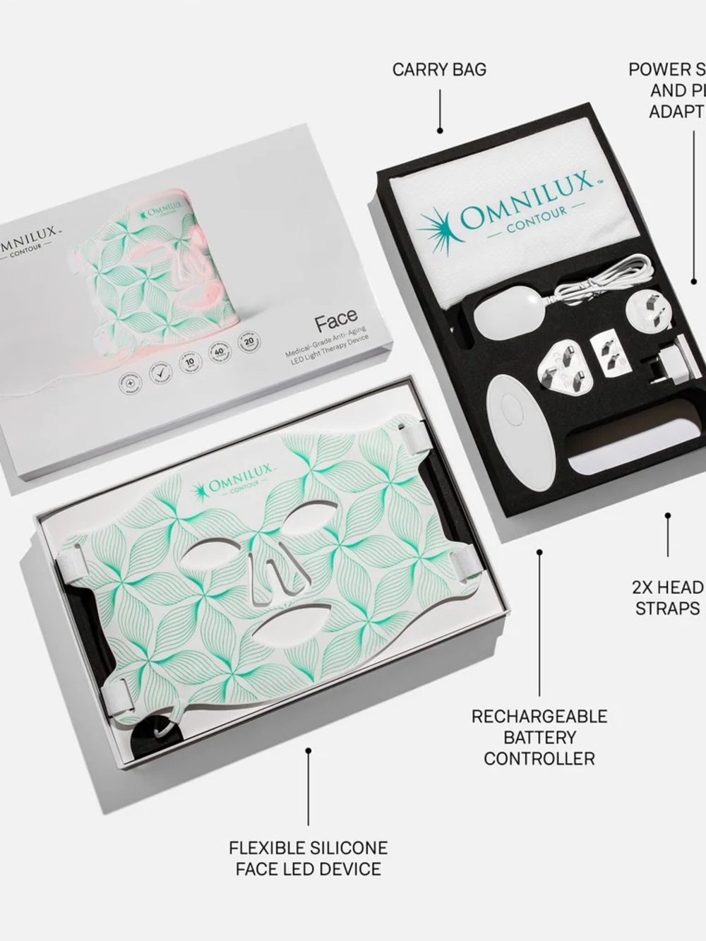 omnilux contour face mask led red light